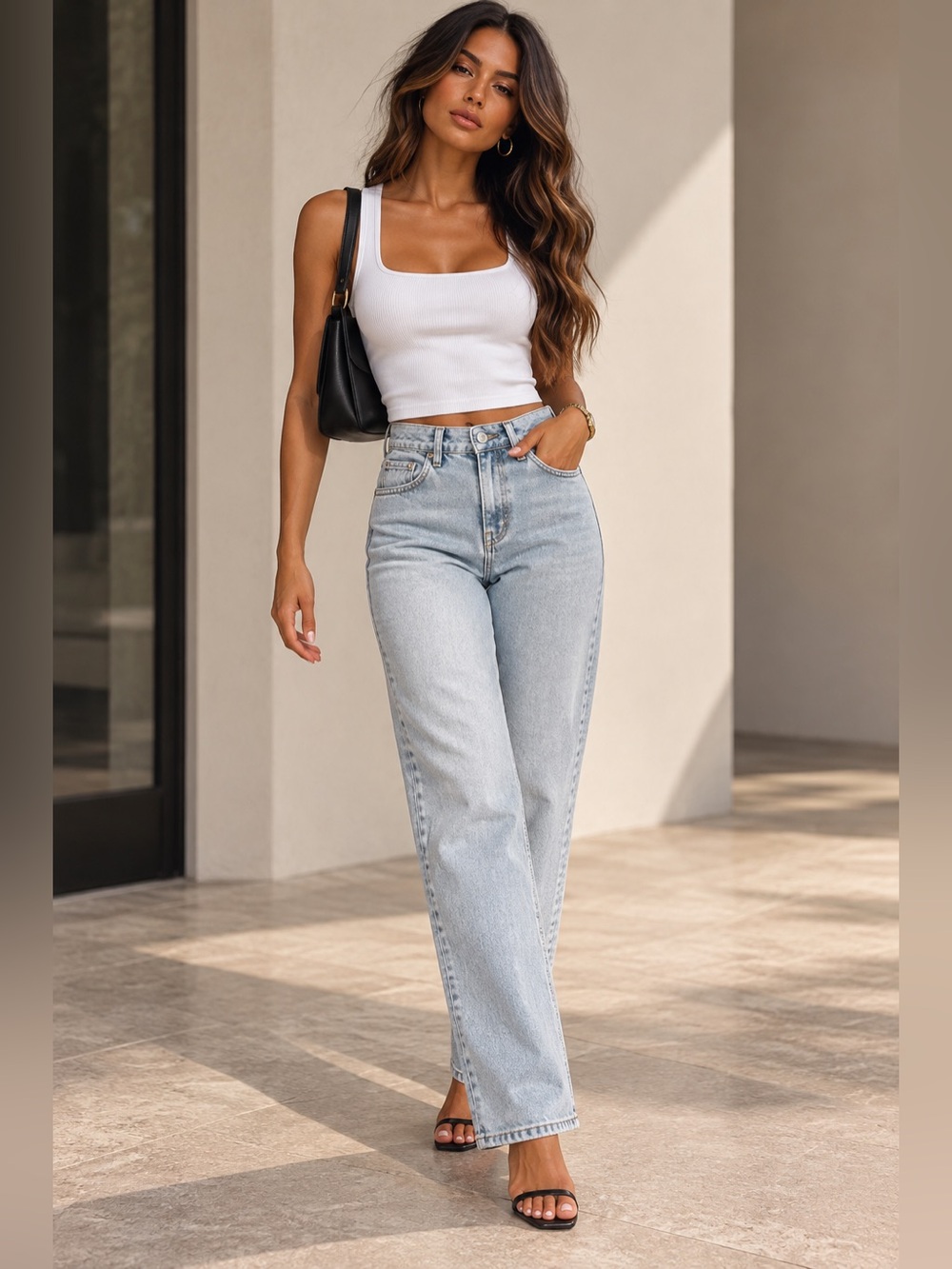 Osaka Light Wash High-Rise Wide-Leg Jeans – Size 2